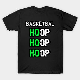 Basketball Ho Ho Ho Hoop Hoop Hoop Green T-Shirt